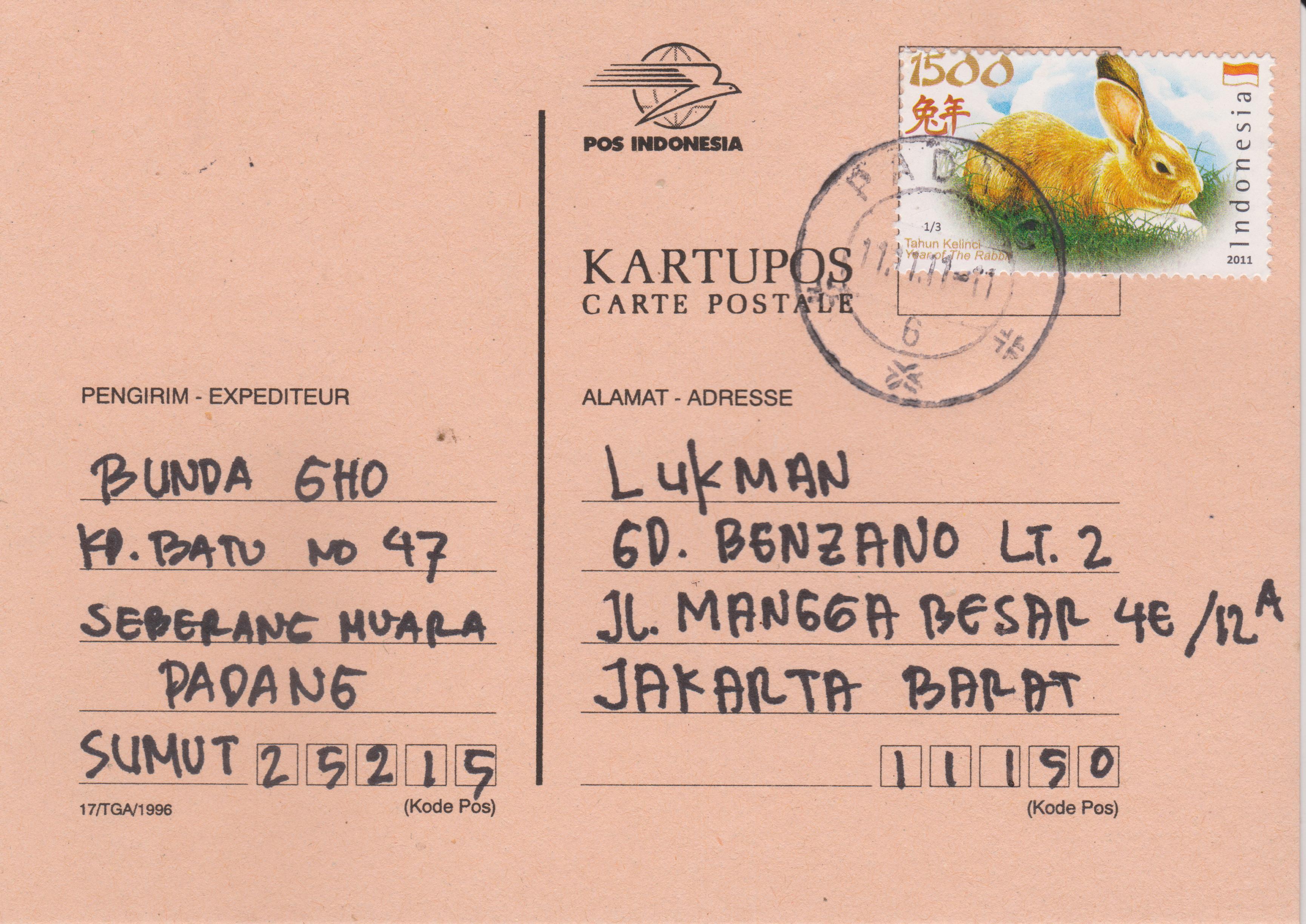 Padang Indonesia Postmarking